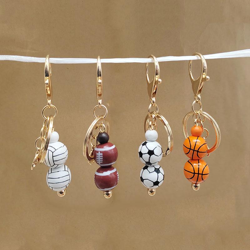 European Football Resin Souvenir Keychain Match Ball Fans Souvenir Keyring Phone Accessory  Soccer Tennis Sports Pendant
