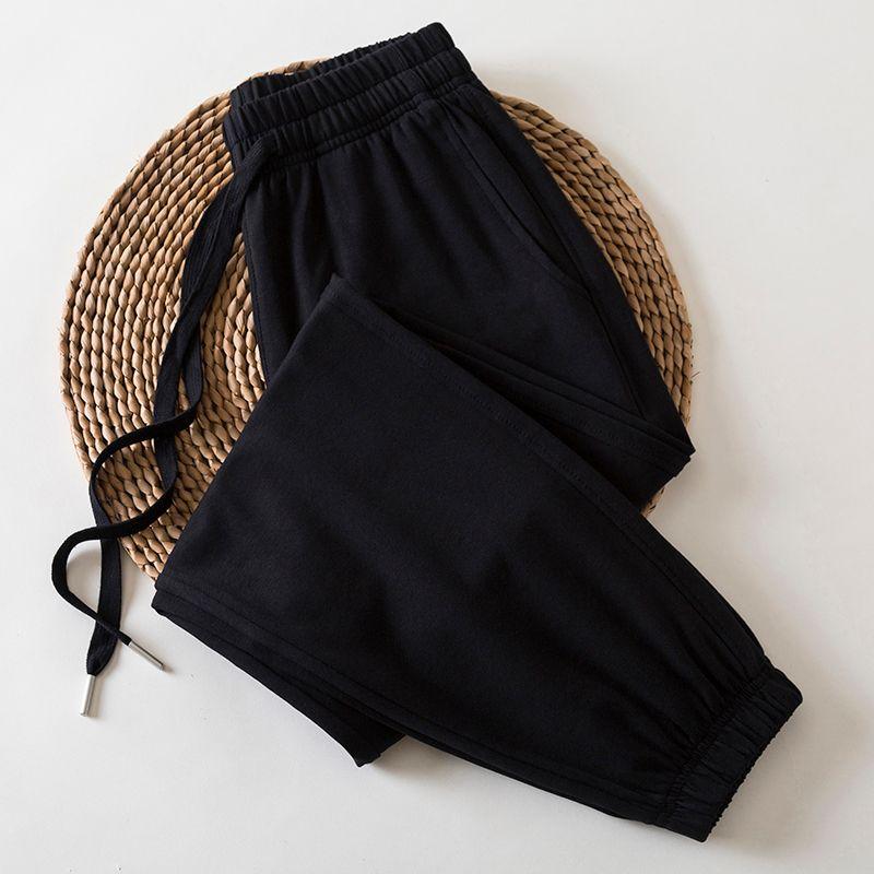 

Летние тонкие спортивные штаны из чистого хлопка Женские Европейские товары Американские повседневные спортивные штаны Свободные Серые Минималистичные Высококачественные Клетчатые Black (summer thin) 3XL