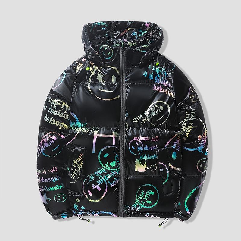 

Мужская осенне-зимняя хлопковая одежда корейская версия свободная ПУ кожа универсальная с капюшоном в гонконгском стиле красивая куртка модная хлопковая одежда 4XL чёрный