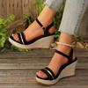 2025 Ladies Shoes Buckle Strap Women's Sandals Summer New Casual Plus Size Open Toe Best Seller Wedge Sandals Zapatos