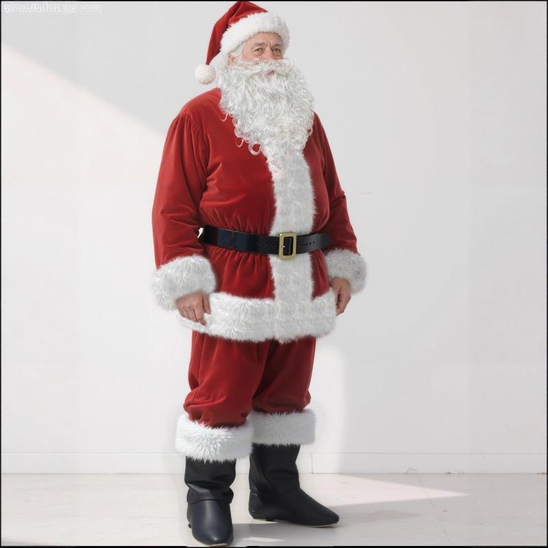 Old Man Holiday Performance Clothes Golden Velvet Christmas Costume