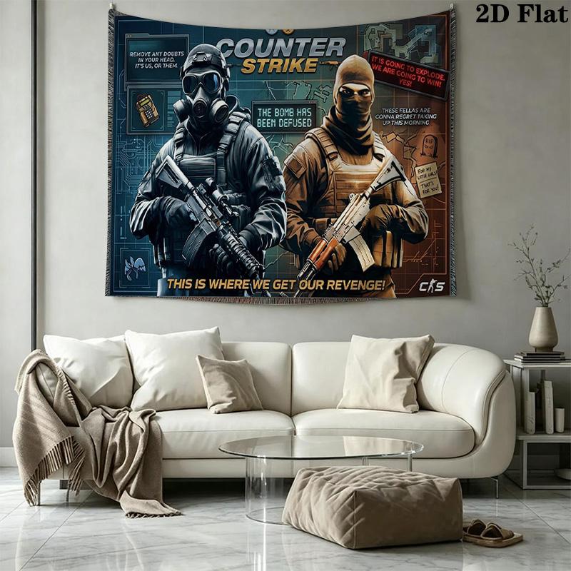 csgo Wall Tapestry Aesthetic Wall Hanging Printed Fabric Blanket Decorative Tapestries for Bedroom Living Room Home Decor