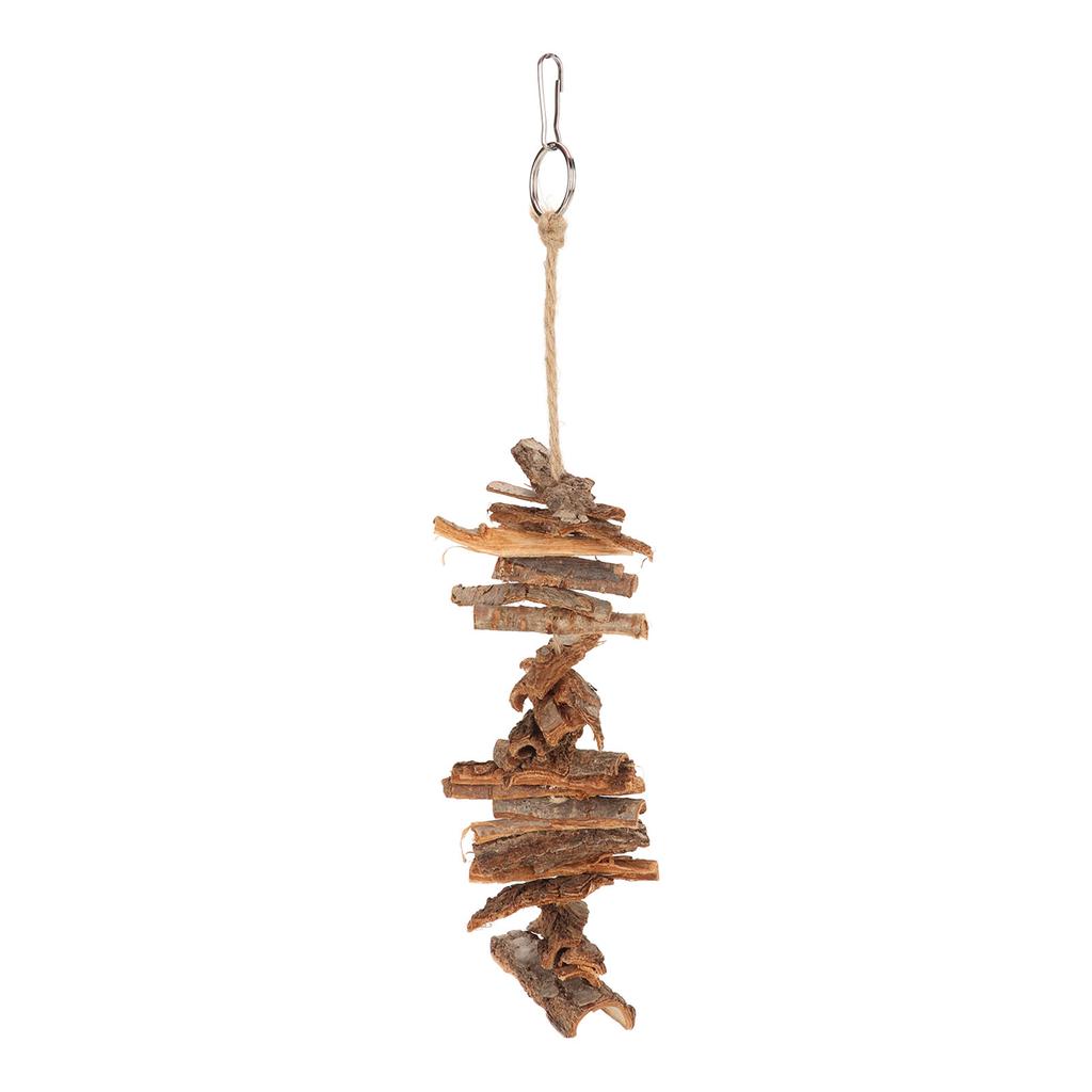 Bird Bark Chew Toys Natural Bite Resistant Relieve Boredom Hanging Chewing Toys for Parrots