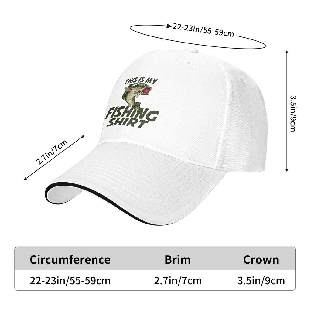 Dies ist mein Angelshirt mit Barschfisch Unisex Baseballkappe Outdoor Baseballkappen Mode Snapback Hüte Feder verstellbare Mütze
