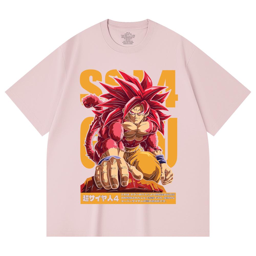 T-shirt unisex in cotone pesante 100% da 230 g/m² con stampa Dragon Ball V42 Goku SSJ4.
