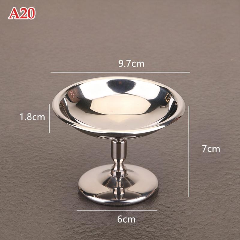 Stainless Steel Dessert Cup Ice Cream Cups Salad Goblet Retro High Base Bowl For Fruit Yogurt Snack Dish Bar Dinnerware