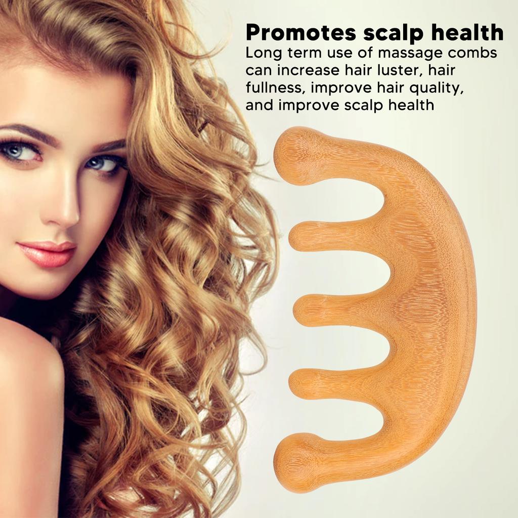 Naturholz Kamm mit breiten Zinken Kopfhautmassage Holzkopfhautkamm für Kopf, Nacken, Schultern, Hände und Arme