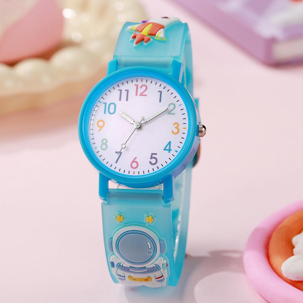 Astronaut children's watch cute cartoon color scale, suitable for daily, campus, birthday, Christmas gifts