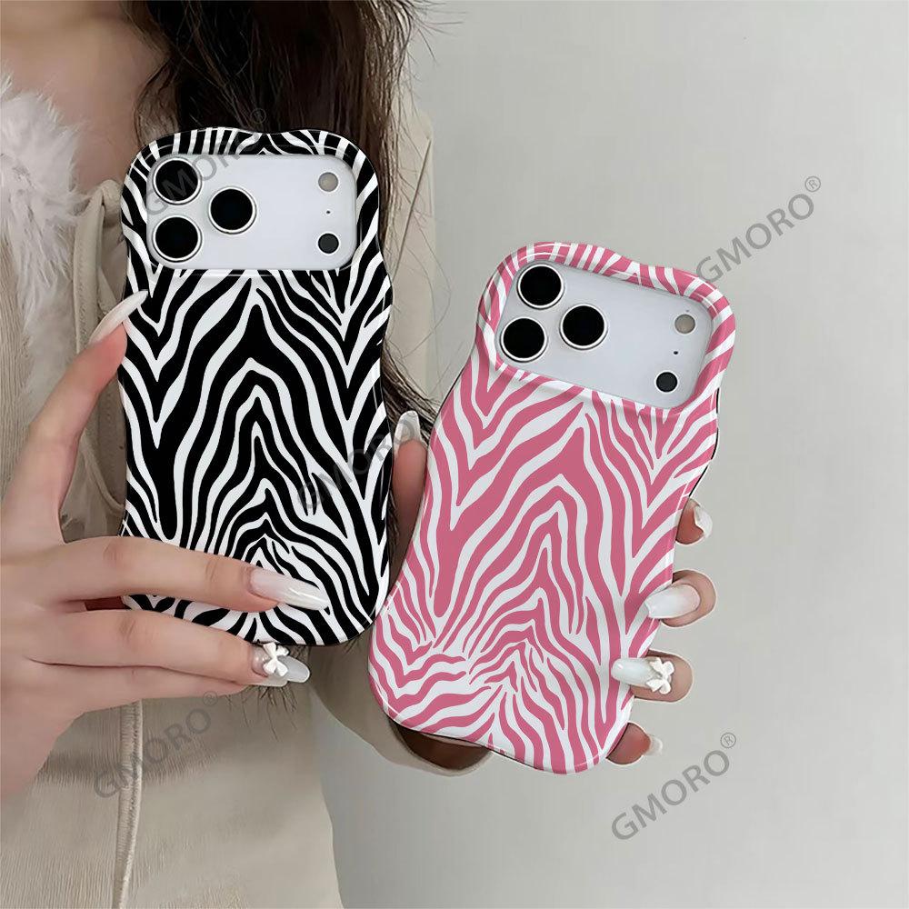 Dopamine contrasting color zebra pattern mobile phone case apple 11promax explosion wave film 2-in-1 ip11