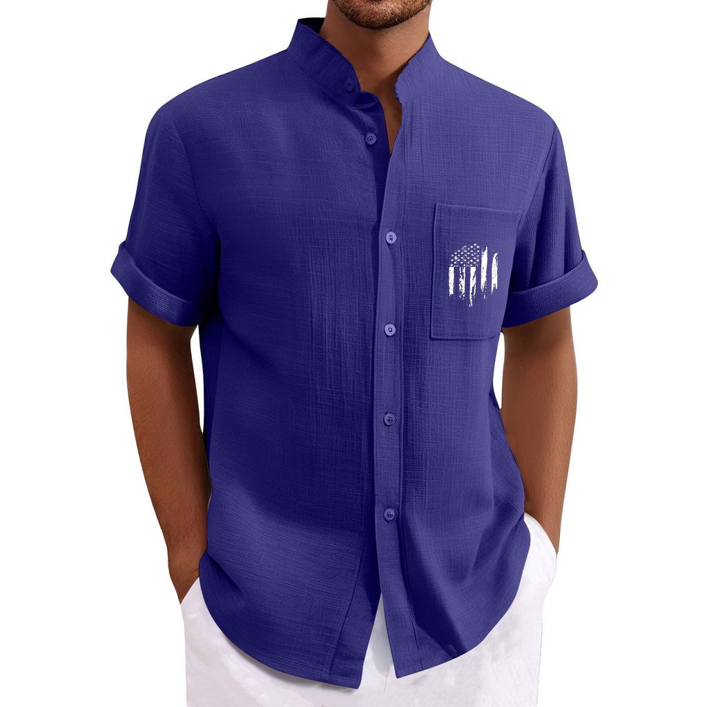 Pánské ležérní volné tričko s krátkým rukávem a potiskem a módním topem