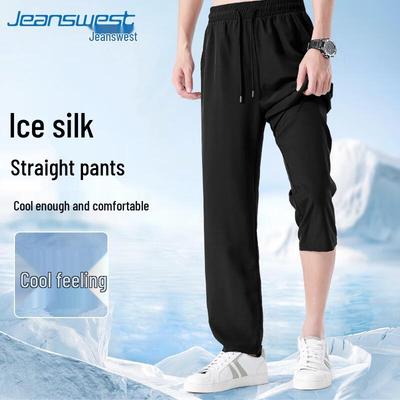 Men's Ice Silk Loose Straight Casual Pants