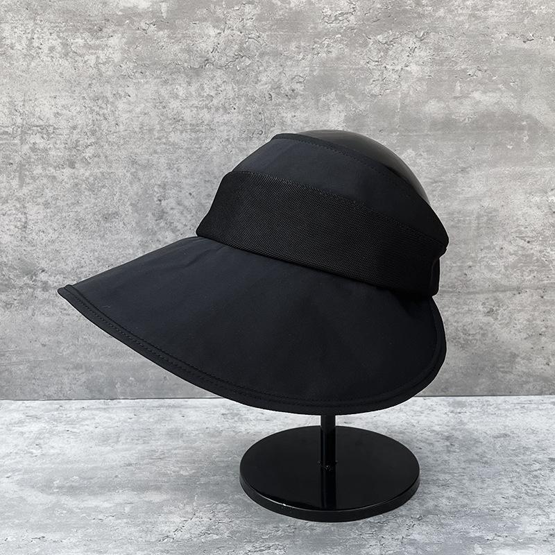 Cold Silk Cool Semi-Empty Top Hat Women'S Simple And Versatile Daily Ponytail Hat Summer Big Eaves Sun Hat