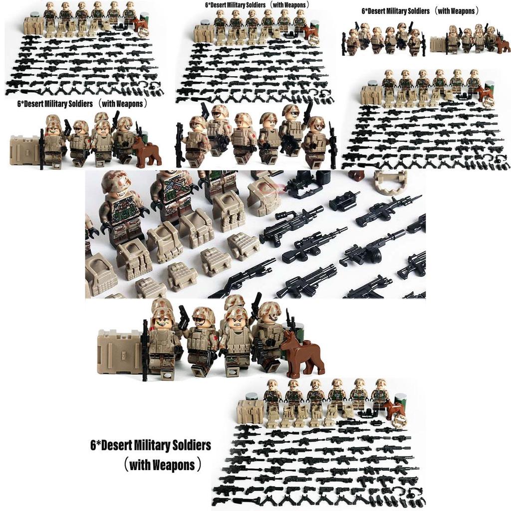 Land Tiger Desert Patrol Military Action Figure Building Blocks Plastic Toy For Kids
