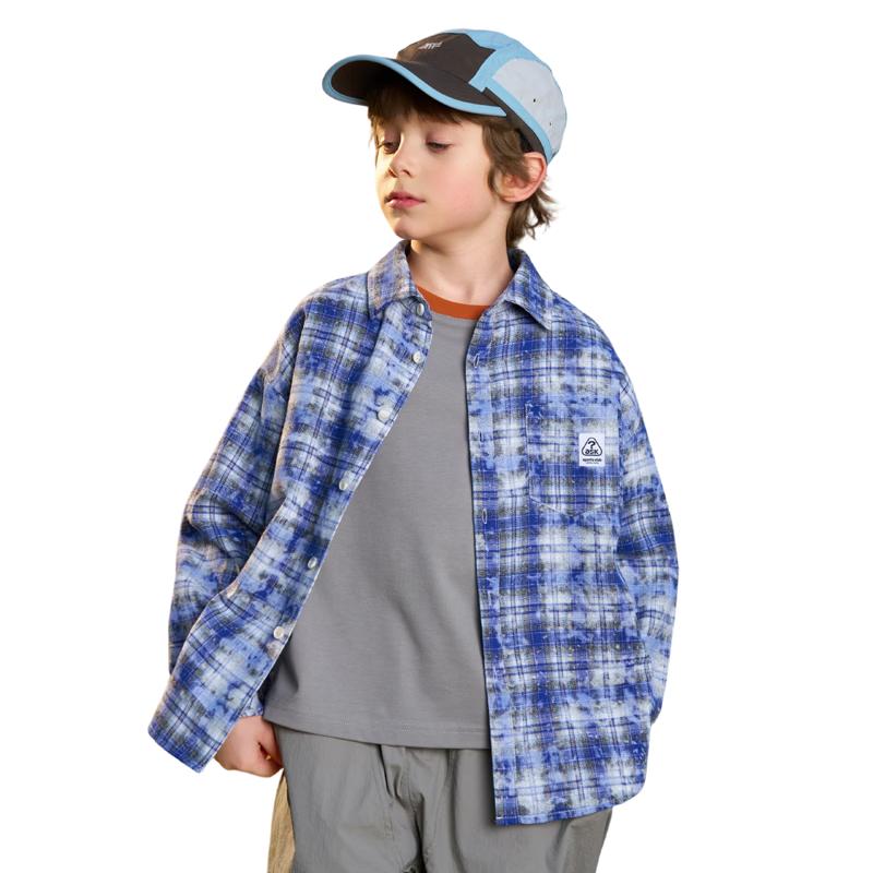 ASK JUNIOR Kids  Colorblock Lapel Long Sleeve Shirt 170