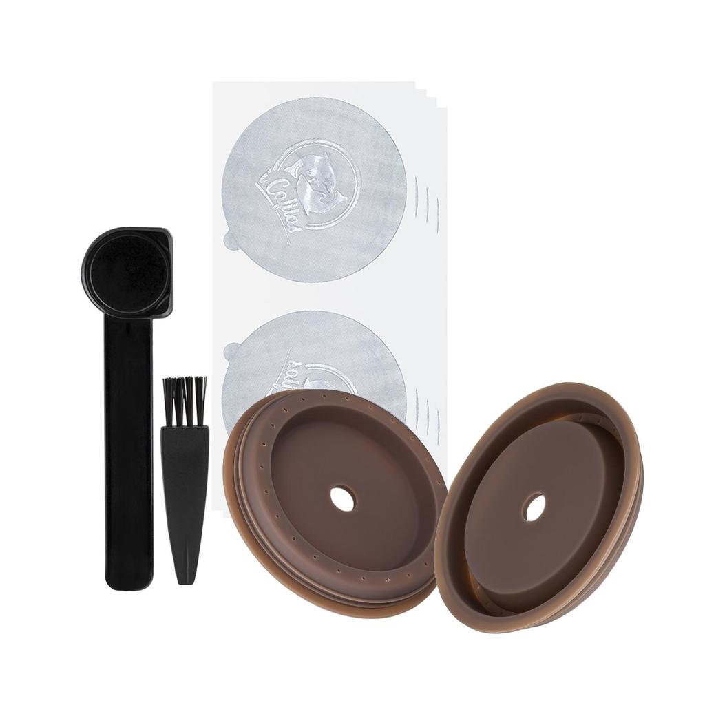 Coffee Discs W/ Aluminum Refillable Pieces Lids, W/ Metal Spoon Coffee Set for Coffee Maker for for for