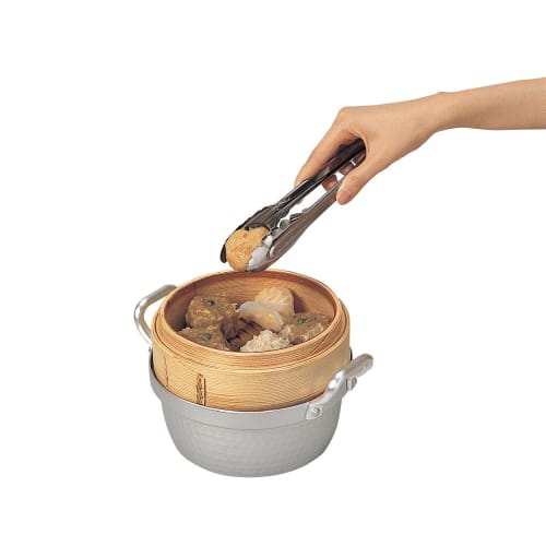 Kai Corporation KAI Kitchen Stainless Steel Multi-Purpose Tongs, 24cm, with Stopper, Dishwasher Safe, Silver, Made in Japan, DH8078