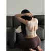 One-Piece Cup-Mesh Beauty Back Yoga Vest with Chest Pad Sports Pilates Cut Out Outwear Workout Sleeveless Tops