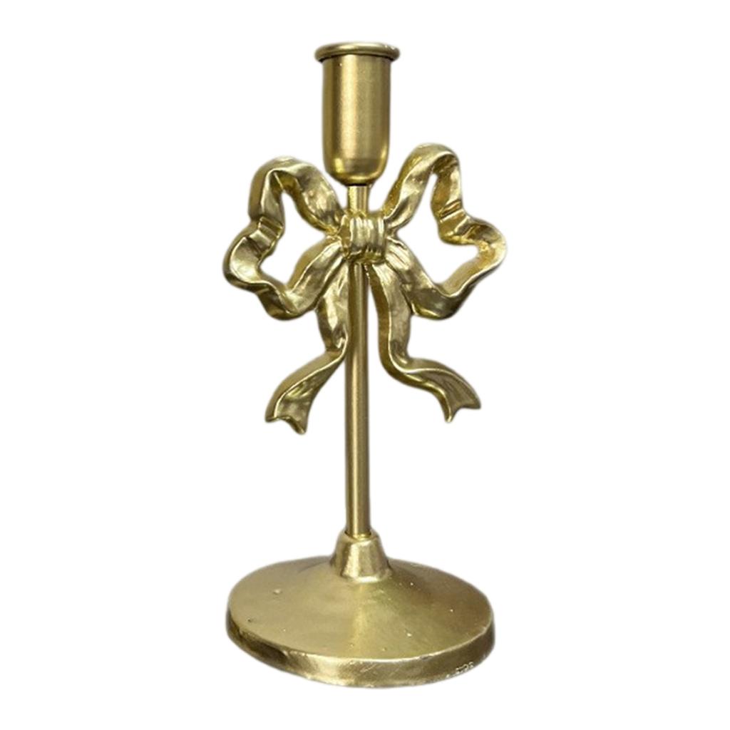 Bow-shaped Candlesticks, Two-size Gold Candlestick Sets, Wrought Iron Tall Candlesticks, Vintage Home Décor, Weddings, Holidays And Christmas.