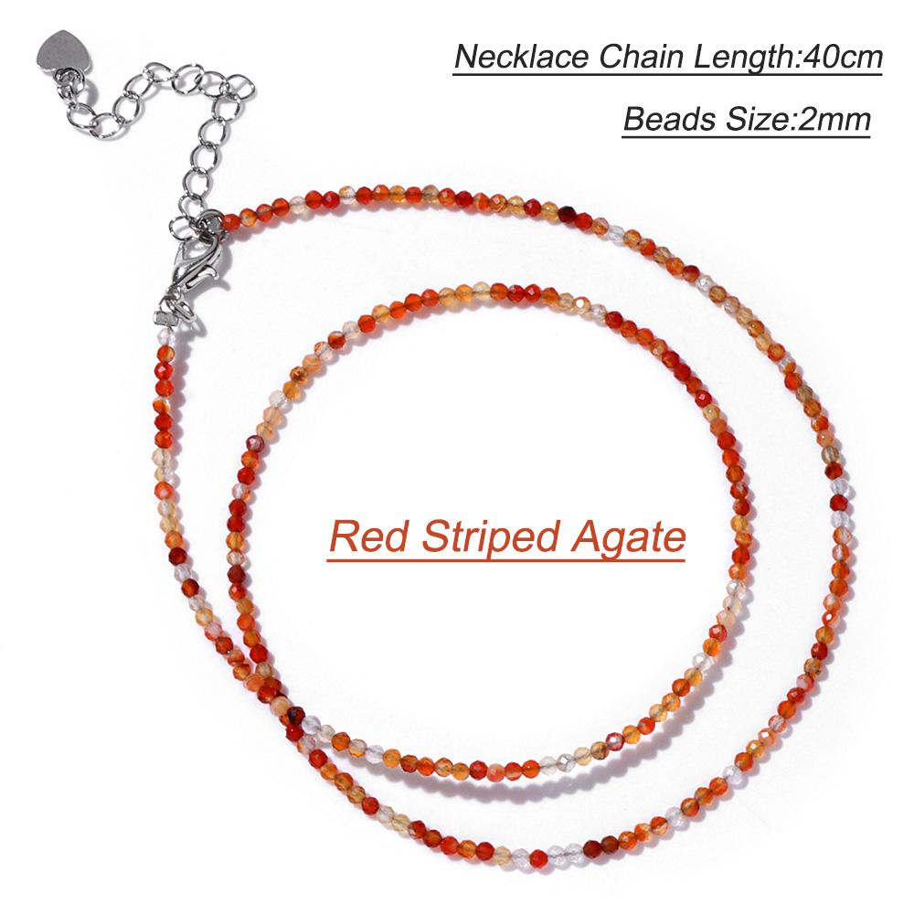 2mm Natural Crystal Beads Necklace Tiger Eye Stone Black Spinel Mix Quartzs Choker Clavicle Chains For Women Men Jewelry