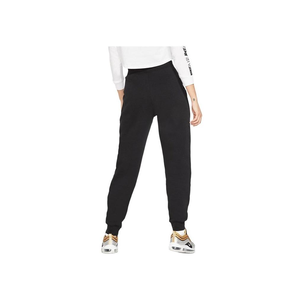 Nike Sportswear Swoosh Print Drawstring Cuffed Fleece Sweatpants Women Bottoms Black BV5034-010