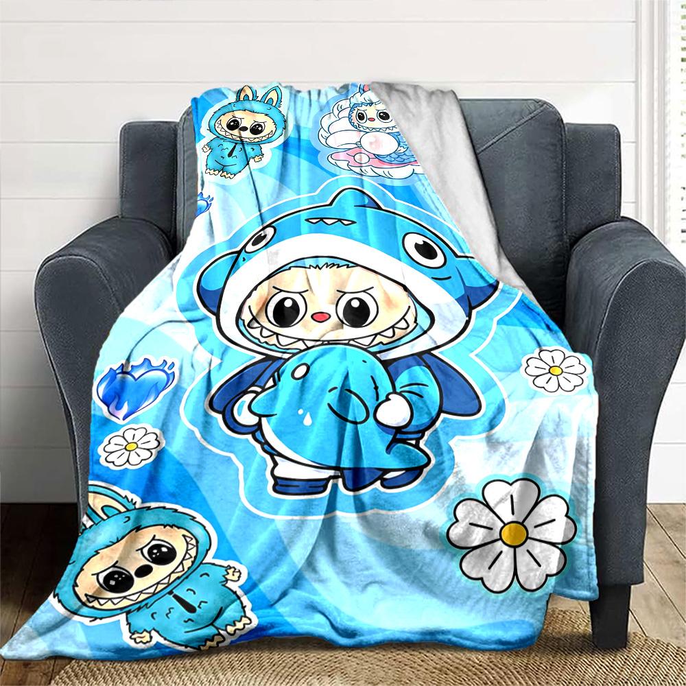 Labubu Blanket Durable Comfort Great For Bed Office Chair Seaside Four Seasons Universal Digital Print Birthday Christmas Gift Blanket