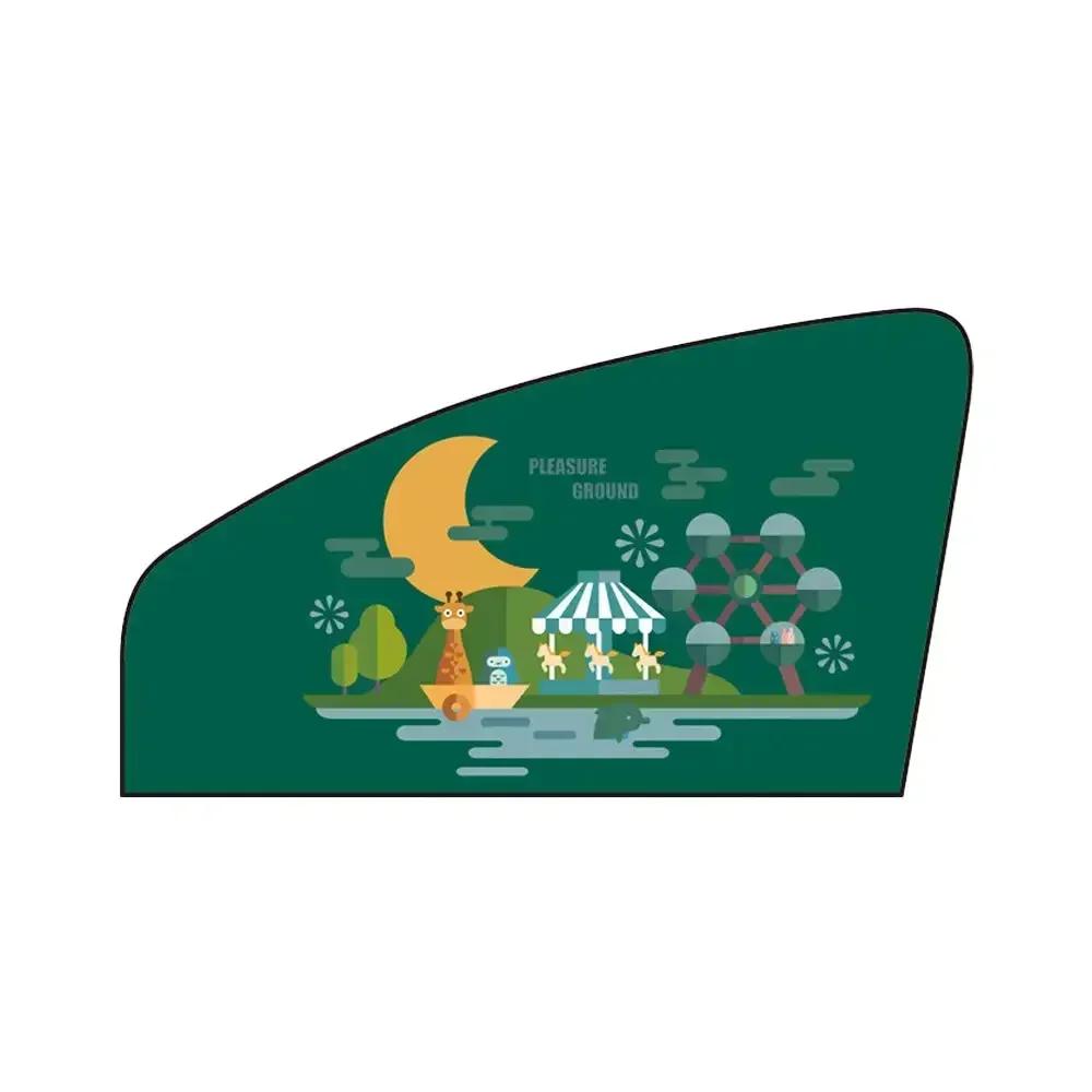 Cute Cartoon Magnetic Car Side Window Shades Mosquito Net Sun Cover Uv Protection Sun Block Mesh Car Curtain for Kids Baby