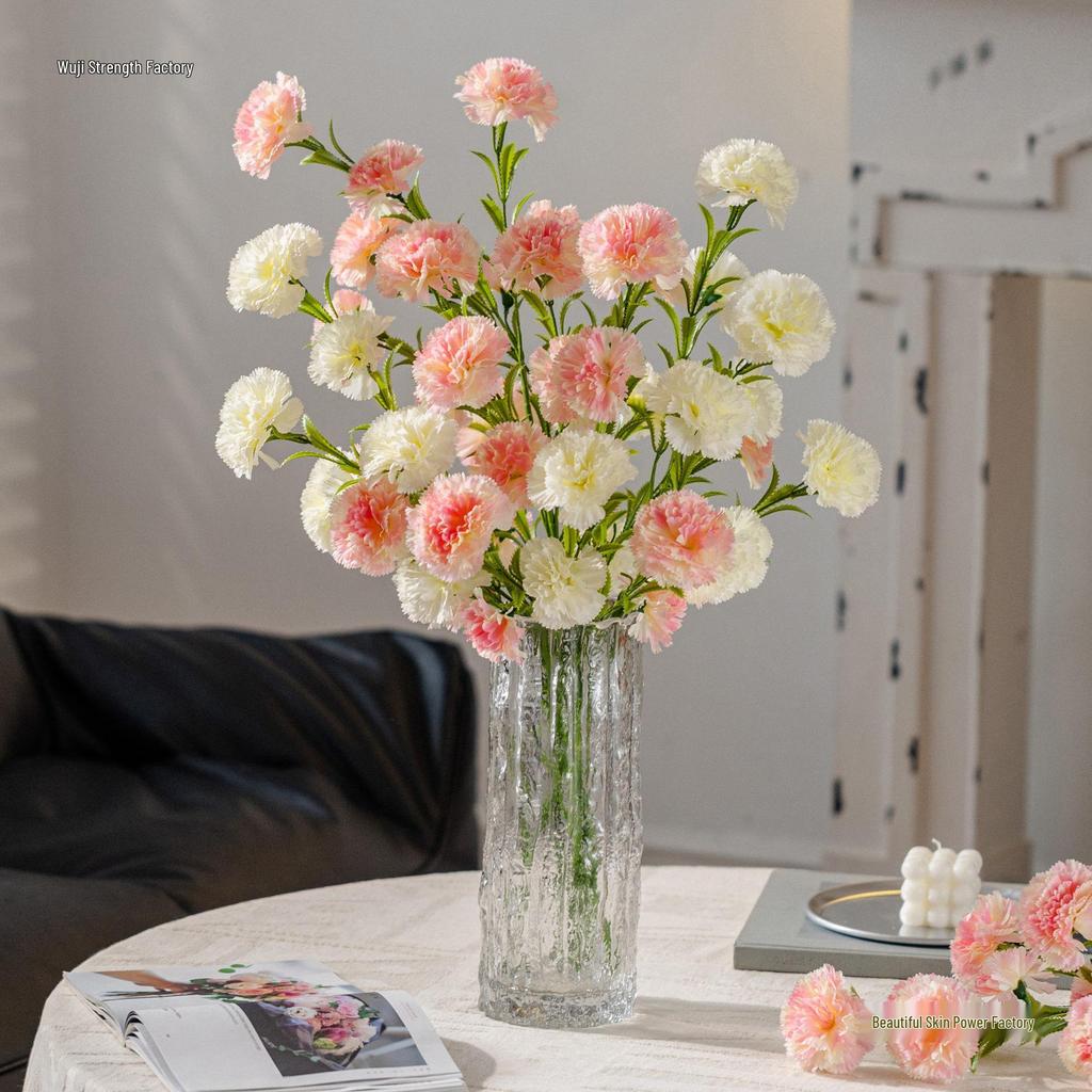 Luksusowy Bukiet Goździków Sztuczne Kwiaty jako Centralny Element Dekoracji Salonu lub Stołu Jadalnego