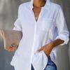 Women's Shirt Solid Color Casual Loose Breasted Shirt Women's Clothing