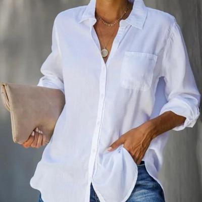 Women's Shirt Solid Color Casual Loose Breasted Shirt Women's Clothing