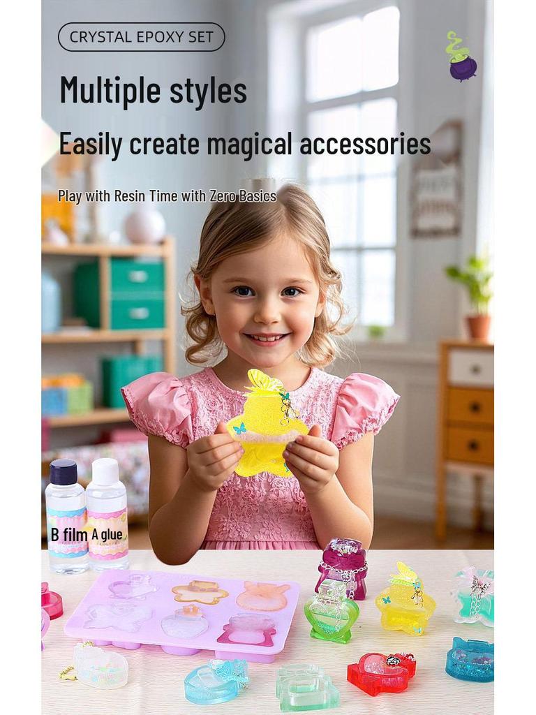 Mr. Toy Magic Crystal Epoxy Shaker Kit: DIY Children's Gift for Handmade Magic Potion Bottles