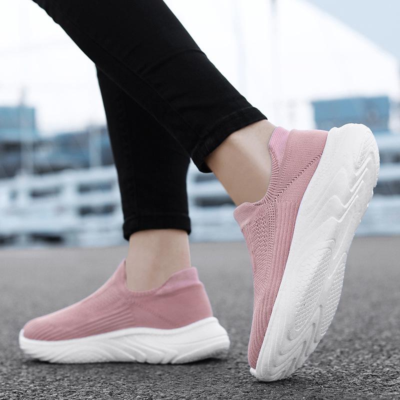 Shoes, men's and women's 25 spring casual shoes, flying weave running shoes, soft-soled couple shoes, trendy one-foot slippers