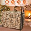 For Firewood Log Rack 2500LBS Iron Wood Lumber Storage Stacking Rack 4.03ft Heavy Duty Pile Lumber Storage Holder for Fireplace