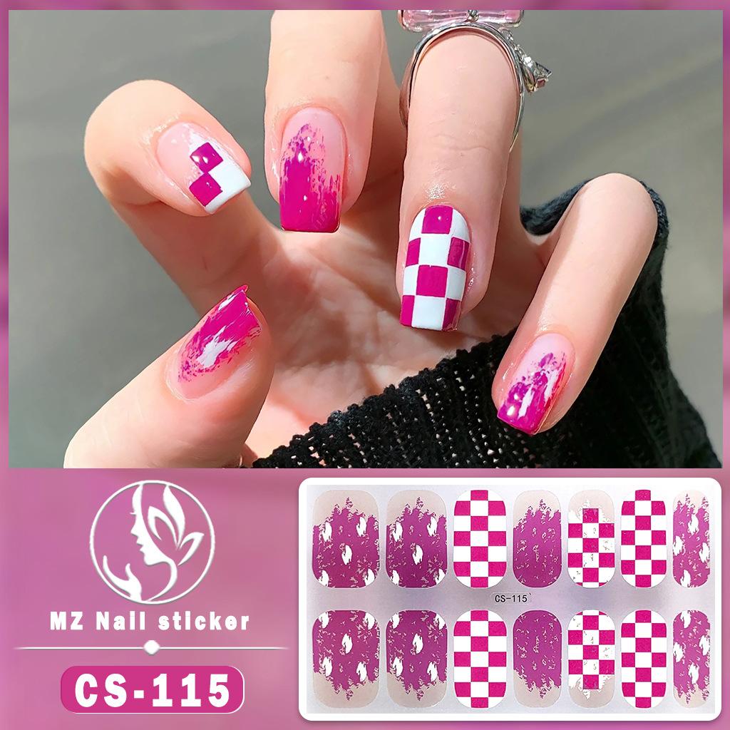CS Waterproof No-Cure Gel Nail Wraps, Full Cover Contrast Color Tiger Head Pattern Nail Stickers, Nail Patch Films