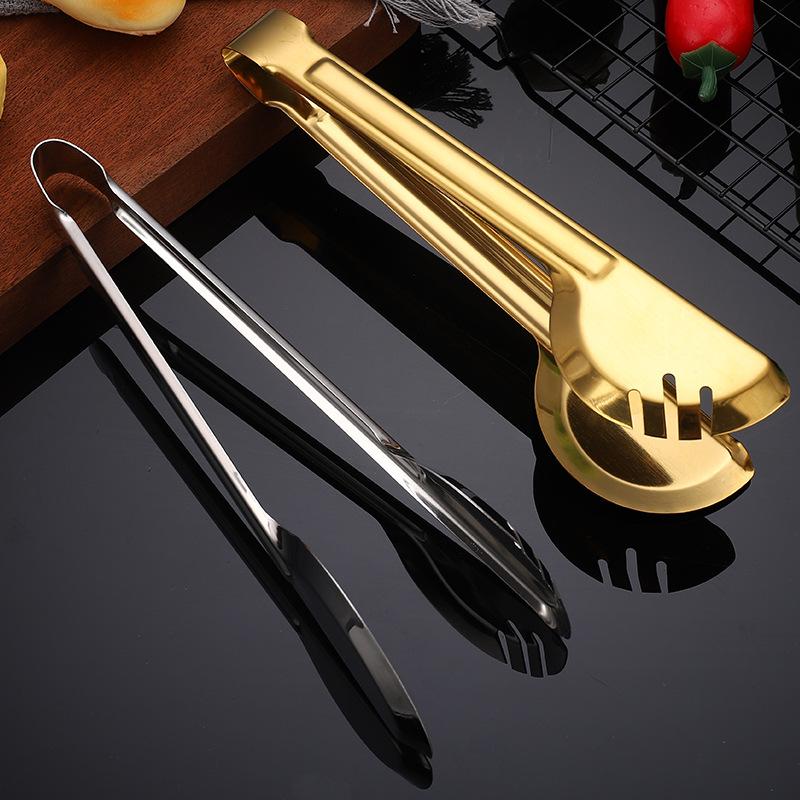 Stainless Steel Non-Stick Food Tongs Salad Beef Buffet Clamp Outdoor BBQ Clips Home Cooking Utensils