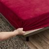 Winter Warm Coral Fleece Fitted Sheet Elastic Mattress Cover Couple Thick Bed Linens Luxury Double Bed King Size 150x200
