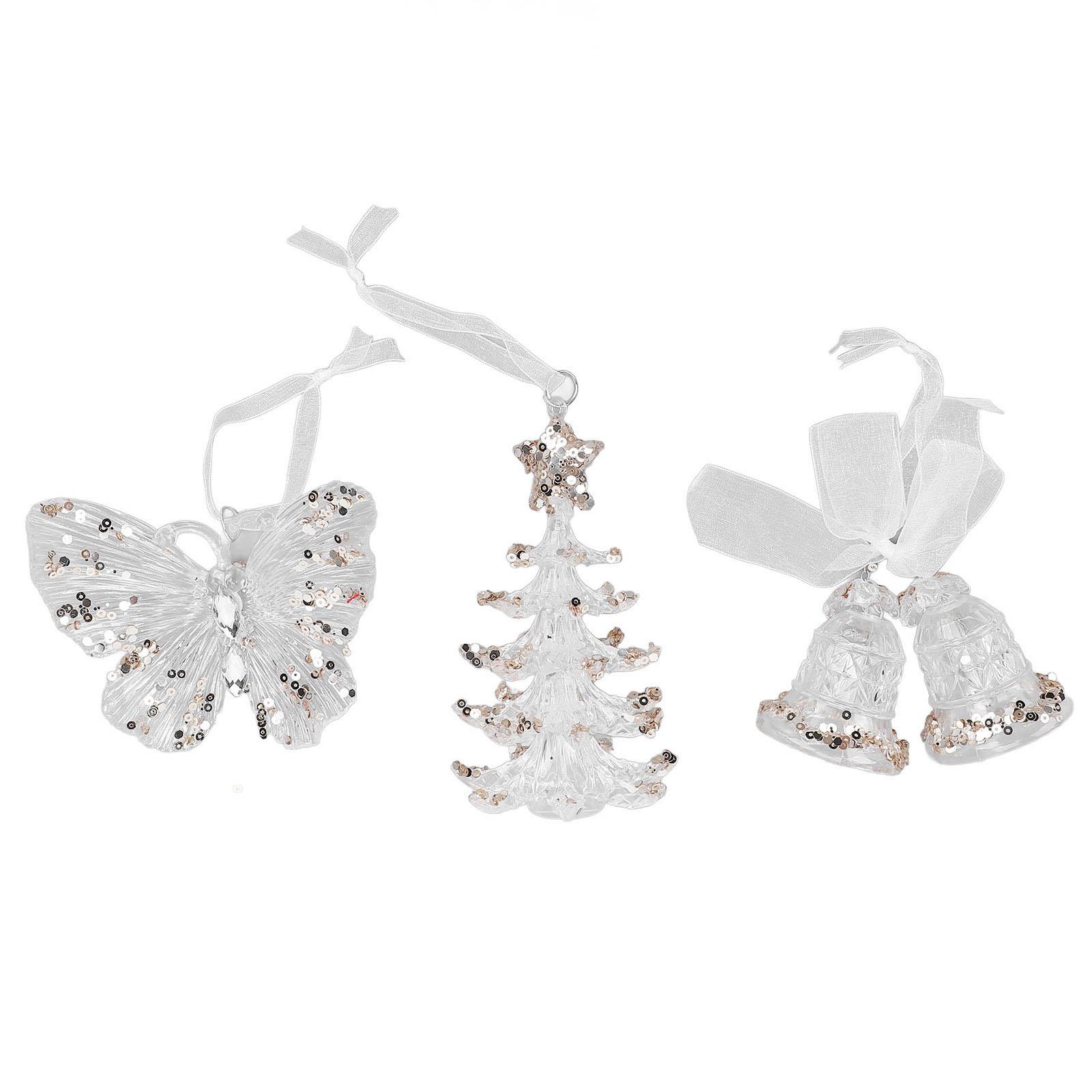 

3pcs Xmas Bells Tree Ornament Xmas Theme Tree Hanging Decorative Pendant Set for Doorways