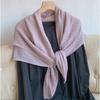 Spring and Autumn New Pleated Solid Color Cotton and Linen Large Square Scarf Silk Scarf Femininity Versatile Shawl Thin Neck Scarf