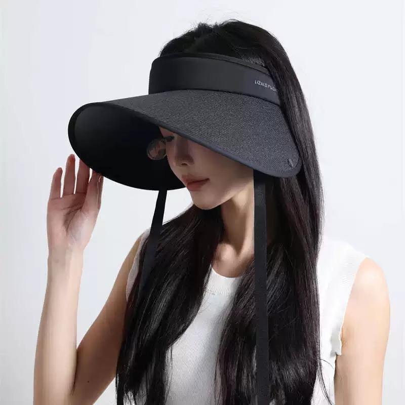 Sunscreen Hat Women's New Summer Widened Brim Empty Top Hat Outdoor Sports Wrap-around UV Protection Sun Hat