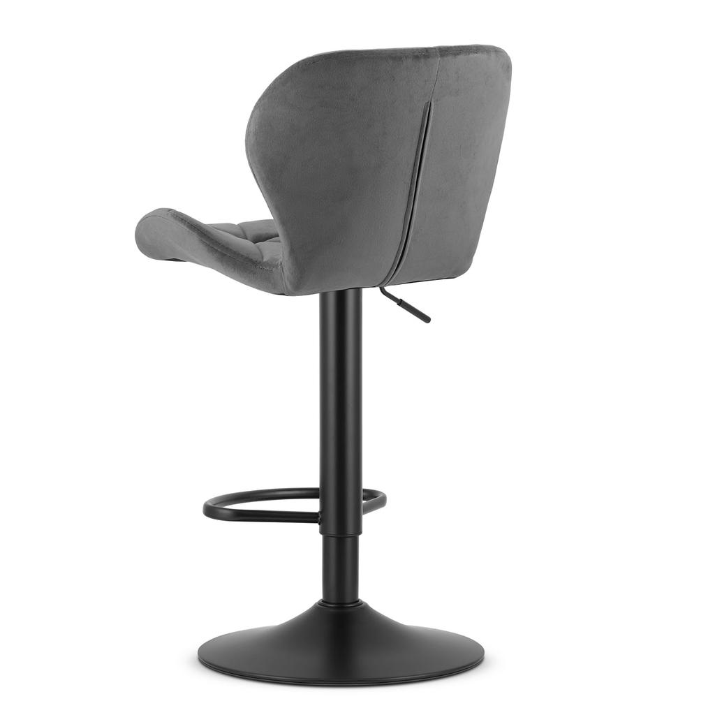 WEST Stool - Gray Velvet / Black Base X 2