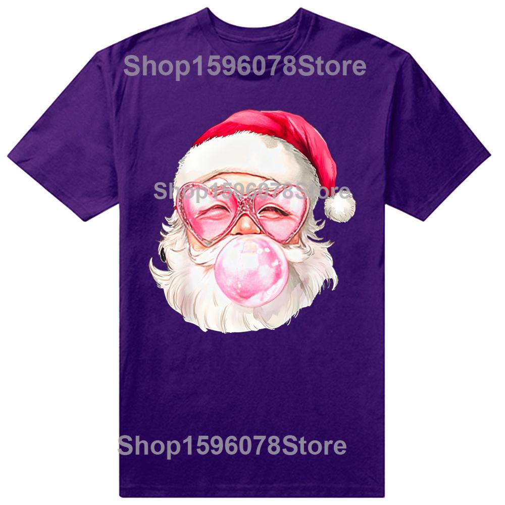 Vintage Retro Christmas Pink Sunglasses T-Shirt Summer Men Clothing Fashion T Shirts Cotton Short Sleeve Oversized T-shirt Tops