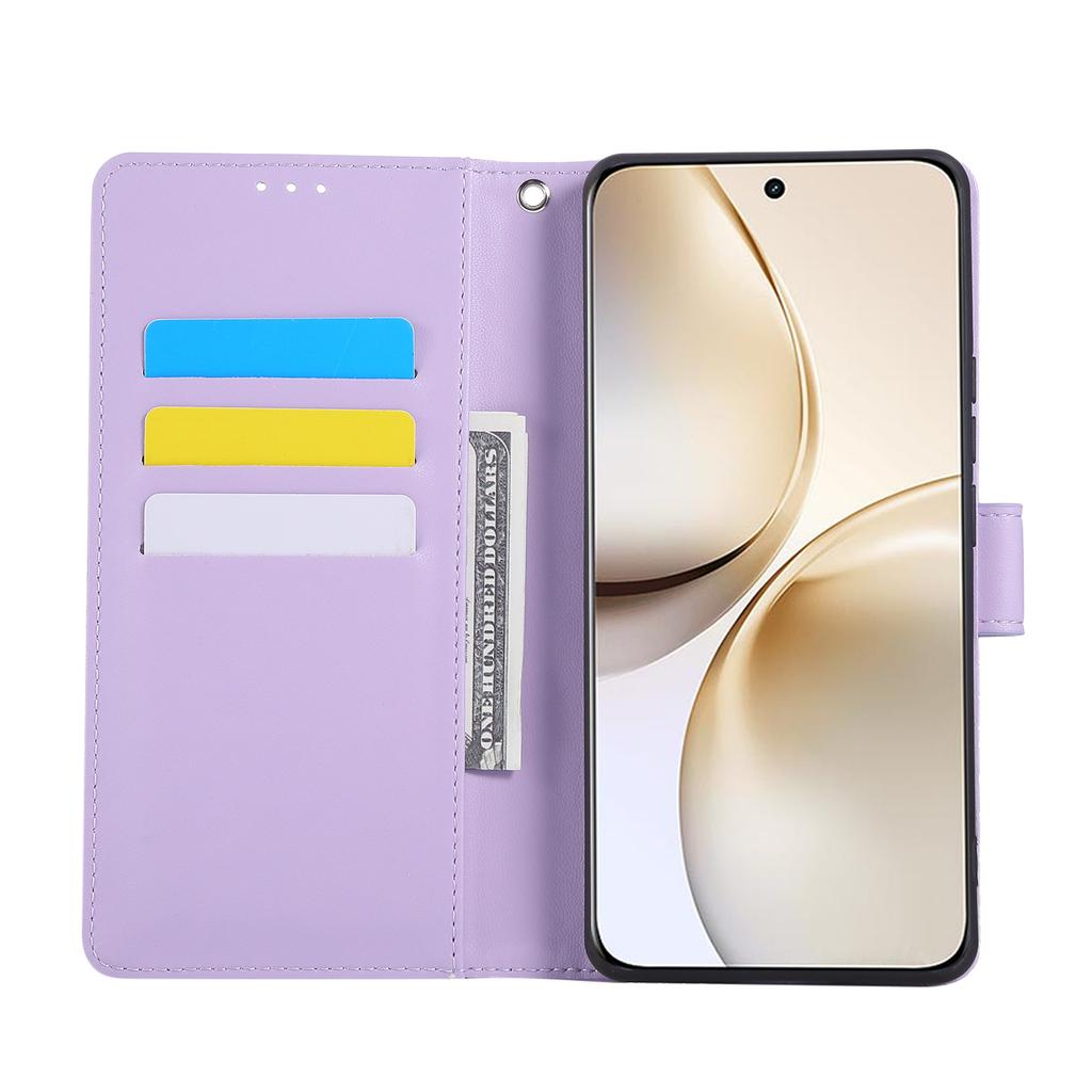 Pro Realme 14 Pro+ 5G Pouzdro Růže Květ PU Kůže Peněženka Kryt na Telefon se 3 Přihrádkami na Karty/Poutko na Zápěstí