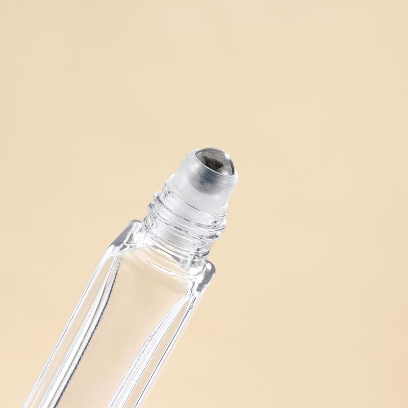 10 ml dicke, klare Glasparfümflasche, quadratisch, rund, nachfüllbar, Parfümspray-Zerstäuberflasche mit schwarz-gold-silbernem Deckel