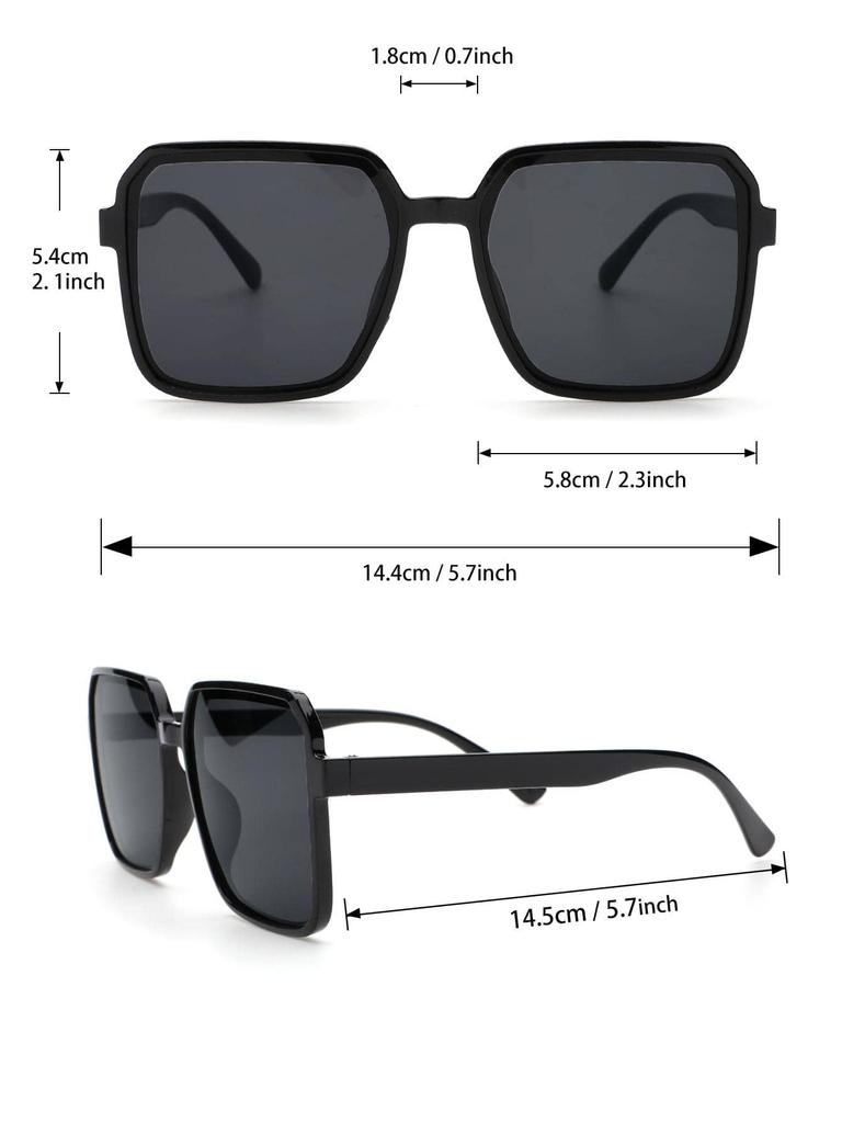 3PCS Plastic Fashion Square Frame Women Sunglasses For Daily Life Men Shades  Accessories.