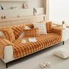 Exquisite Sofa Cushion Thickenen Rabbit Plush Cover Winter Anti Slip Coverage Cloth Towel Comfortable Washable Non Fading Fabric