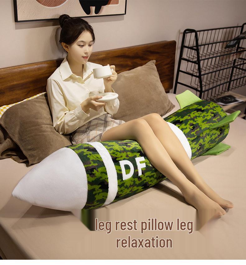 Extra-Large Dongfeng Missile Plush Pillow for Sleeping, Sofa, or Backrest - Perfect Gift for a Boyfriend