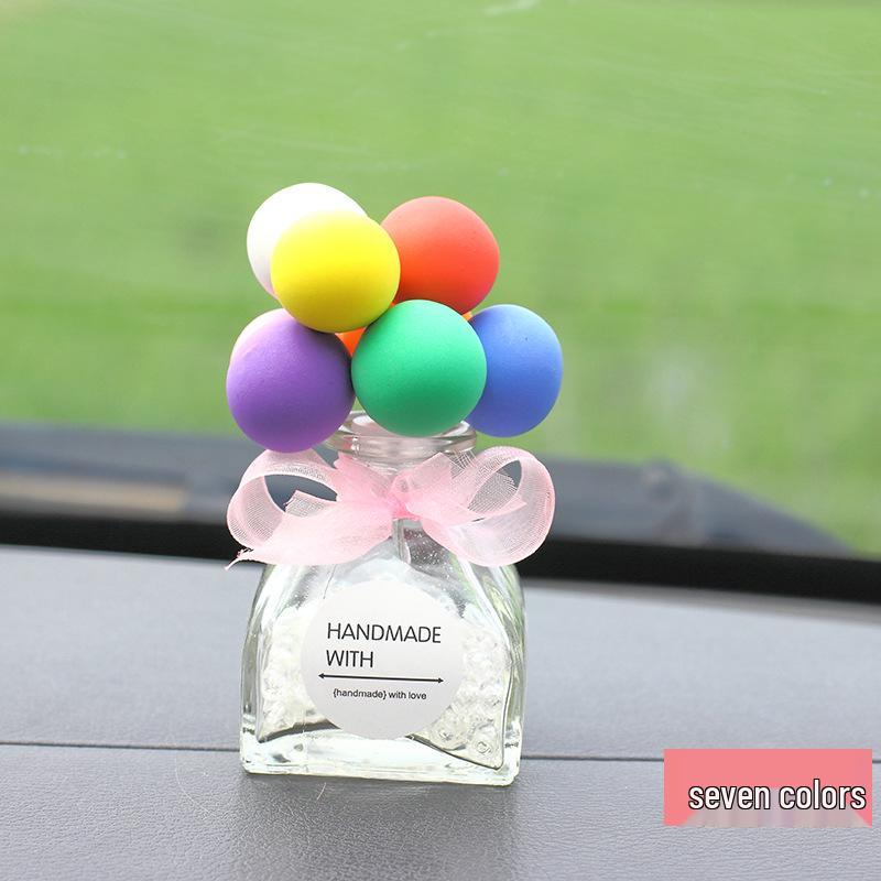Macaron Glass Car Perfume Ornament with Colorful Confession Balloon Design