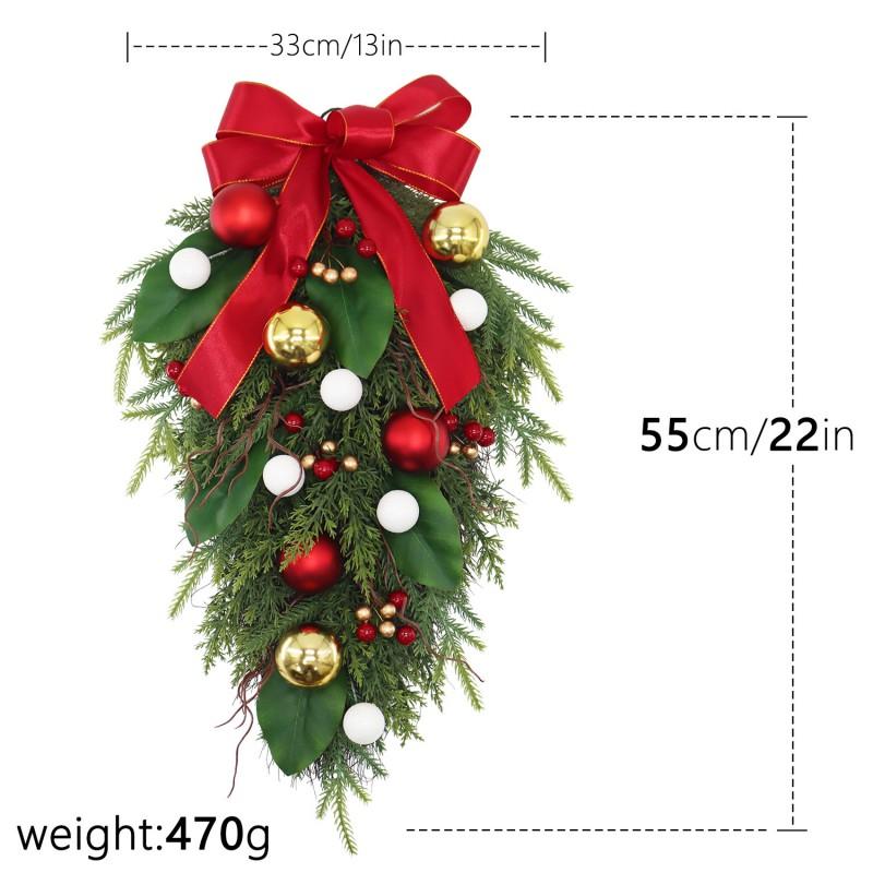 Handmade Christmas Wreath With Dried Fir Branches Hanging Decor Door Wall Tree Festive Home Party Decoration