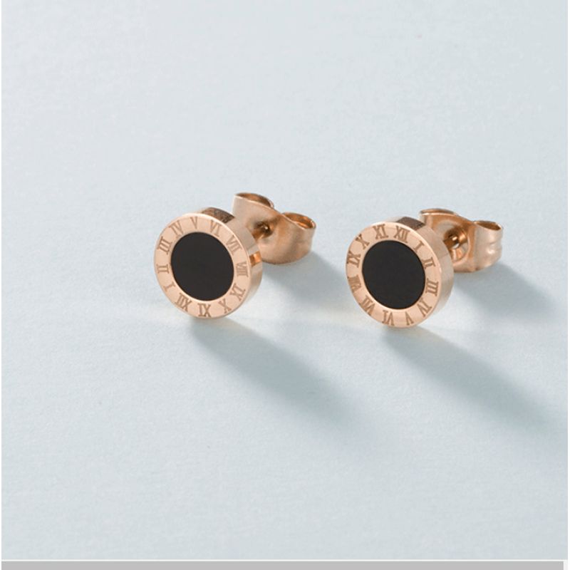 

Elegant Simple Japanese and Korean Style 925 Sterling Silver Couple s Earrings Roman small size 0.8cm