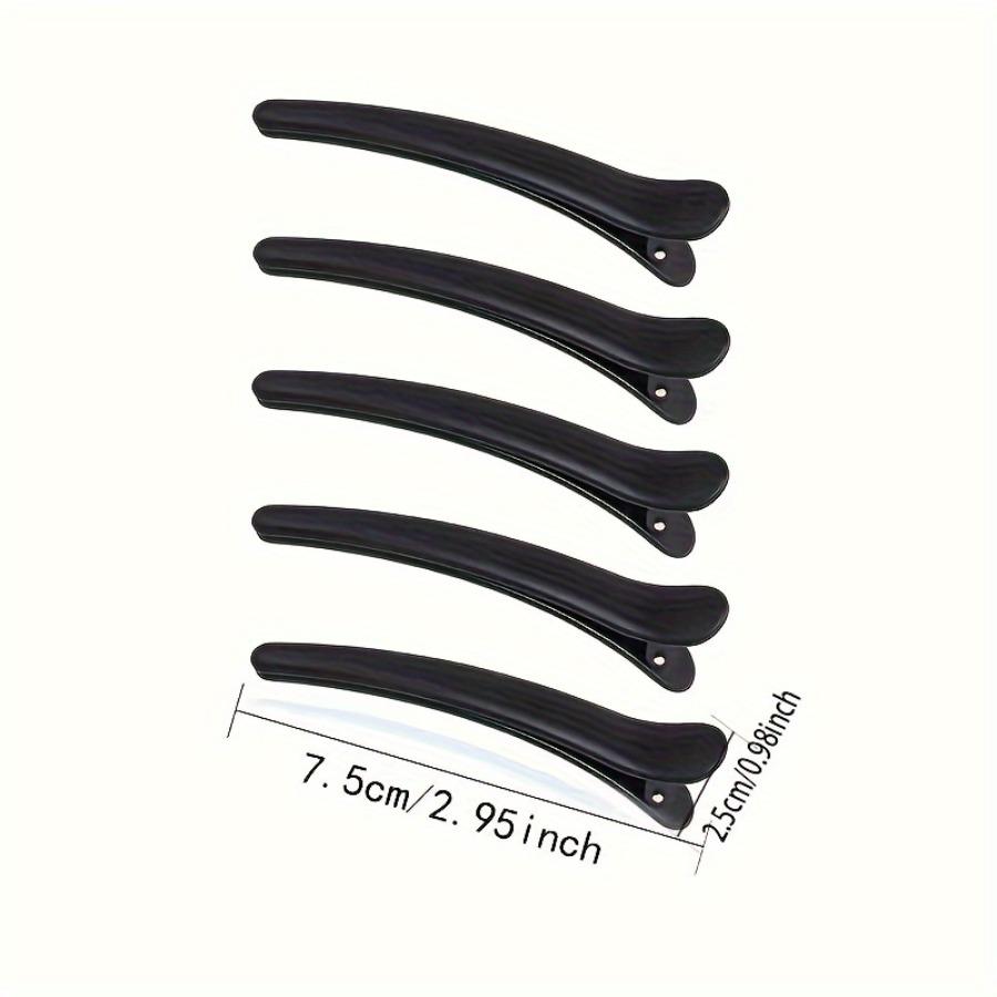 6pcs Black Matte Duckbill Clip - Vintage Salon Style Hair Accessories for All Hairstyles, Hairdresser Supplies