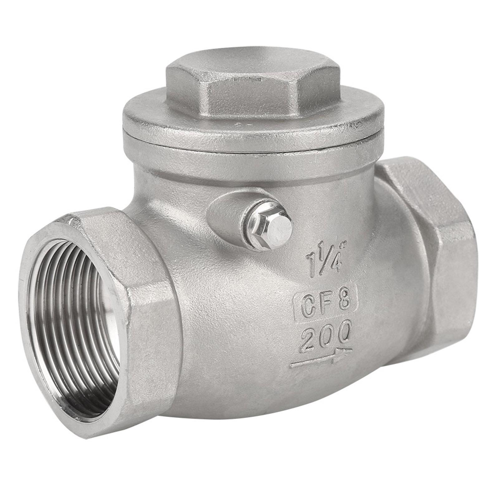 

DN32 Stainless Steel One Way Swing Check Valve Female Thread 200PSI for Water Oil Gas